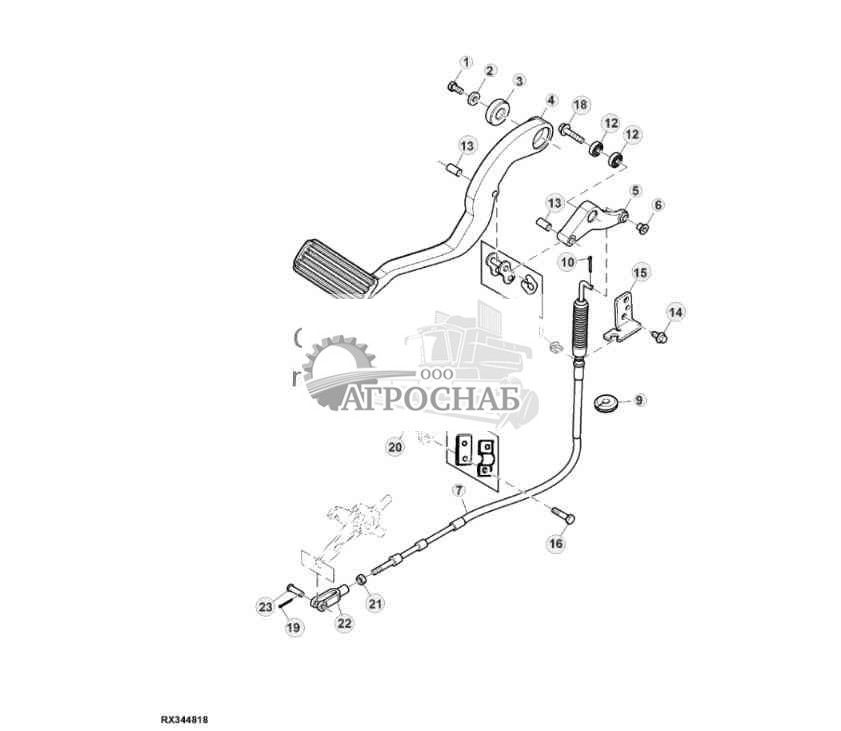 Clutch Pedal And Linkage (12-Speed Syncro24-Speed PowrSync™) 